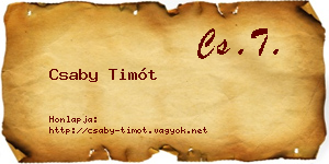 Csaby Timót névjegykártya