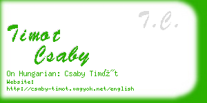 timot csaby business card